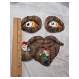 Hand-painted Tree Spirit Face with Garden Gnomes