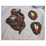 Hand-painted Tree Spirit Face with Garden Gnomes