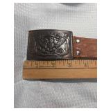 US Military Eagle Belt Buckle with Leather Belt