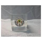 Lucite Oil Drop Paperweight - Amoco & Emirate Advertising Display