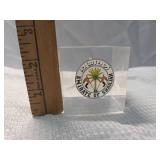 Lucite Oil Drop Paperweight - Amoco & Emirate Advertising Display