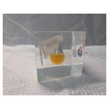 Lucite Oil Drop Paperweight - Amoco & Emirate Advertising Display