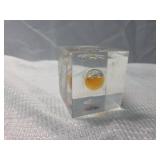 Lucite Oil Drop Paperweight - Amoco & Emirate Advertising Display