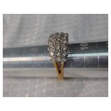 14K Gold Diamond Cluster Ring