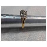 14K Gold Diamond Cluster Ring