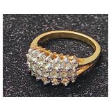 14K Gold Diamond Cluster Ring
