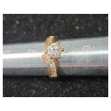 14K Gold CZ Engagement Ring