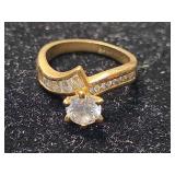 14K Gold CZ Engagement Ring