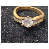 14K Gold CZ Engagement Ring