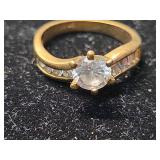 14K Gold CZ Engagement Ring