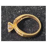 14K Gold CZ Engagement Ring