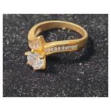 14K Gold CZ Engagement Ring