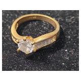 14K Gold CZ Engagement Ring