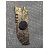 Blue and White Striped Enamel Hockey Pin