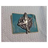 Japanese World Globe Airplane Brooch