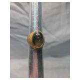 Gold Tone Crosshatch Pattern Ring