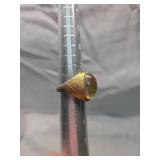 Gold Tone Crosshatch Pattern Ring