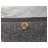 Gold Tone Crosshatch Pattern Ring