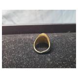 Gold Tone Crosshatch Pattern Ring