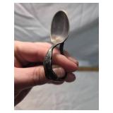 Black Sterling Sugar Tongs with Floral Pattern