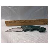 Folding Pocket Knife with Green Handle