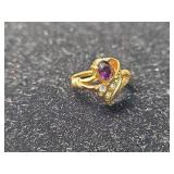 Gold Amethyst Crystal Ring
