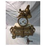 French Bronze Figural Mantel Clock