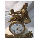 French Bronze Figural Mantel Clock