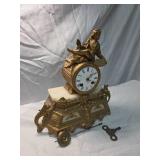French Bronze Figural Mantel Clock