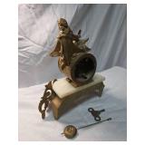 French Bronze Figural Mantel Clock