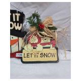 Let it Snow Wooden Snowman Sign