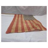 INCREDIBLE VINTAGE 48 Star American Parade Flag with Wooden Staff
