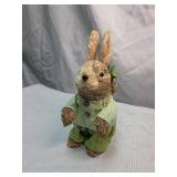 Straw Bunny with Carrot and Gingham Outfit