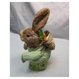 Straw Bunny with Carrot and Gingham Outfit