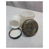 Milk Glass Cosmetic Jars with Metal Lids