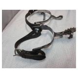 Western Cowboy Spurs with Chain and Leather Straps