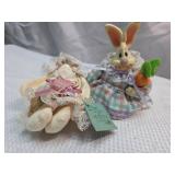 Easter Bunny Plush Figurine with Lace Dress