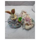 Easter Bunny Plush Figurine with Lace Dress