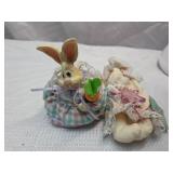 Easter Bunny Plush Figurine with Lace Dress