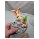Easter Bunny Plush Figurine with Lace Dress
