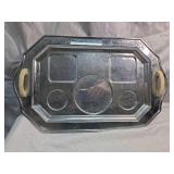 Art Deco Chrome Kitchen Cabinet Handle and Backplate