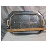 Art Deco Chrome Kitchen Cabinet Handle and Backplate