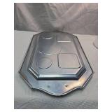 Art Deco Chrome Kitchen Cabinet Handle and Backplate