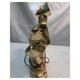 United Gold-Tone Military Figure Clock