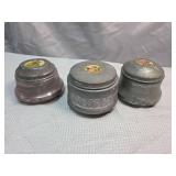 Metal Powder Boxes with Decorative Scene Medallions