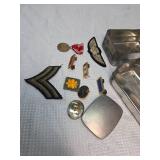 WW2 US Military Medal and Insignia Collection with Storage Tins