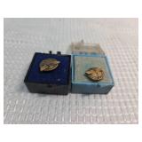 Pan Am 15 Year Service Pins with Green Stone