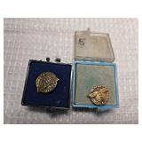 Pan Am 15 Year Service Pins with Green Stone