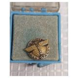 Pan Am 15 Year Service Pins with Green Stone