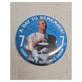 1969 Yankees Stadium Mickey Mantle Day Commemorative Button